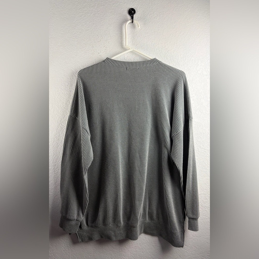Très Bien Women’s Ribbed Knit Gray Sweater Size Large NC0397 - Picture 3 of 6